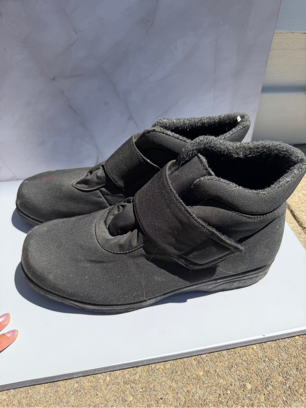 Toe Warmer Black Cozy Slip-On Ankle Boots